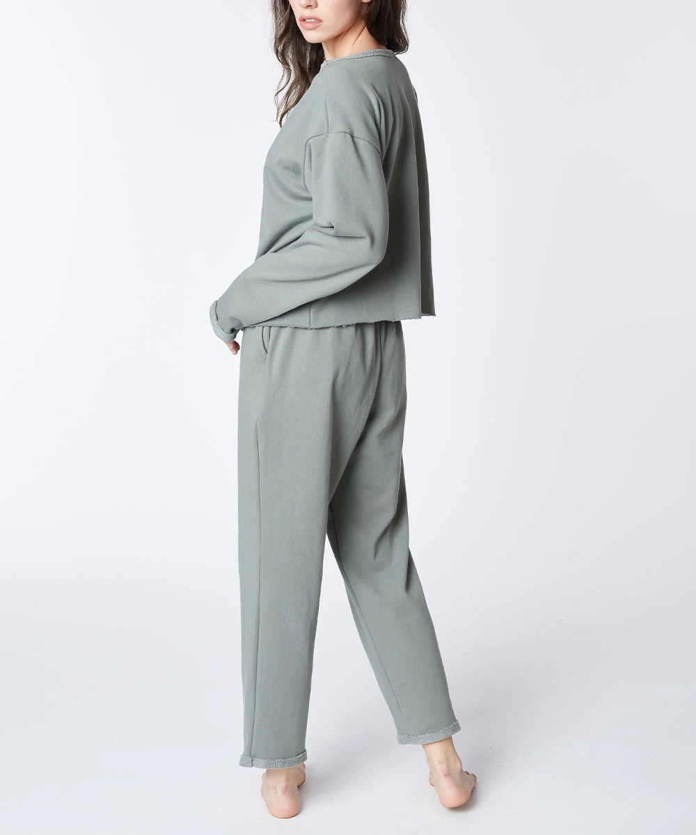 Recycled Cotton Garment Dyed Sweat Jogger Set 3/4 Length-Sets-Thrum State