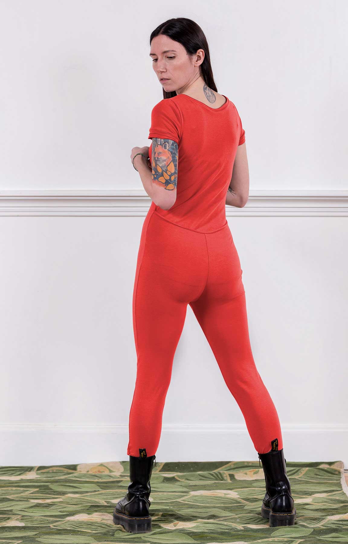 MoonEaze™ Red Bamboo Organic Cotton Knit Women's One Piece Thermal-One Piece Thermals-Thrum State