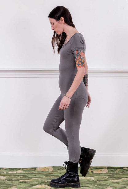 MoonEaze™ Light Gray Brushed Cotton Modal Women's One Piece Thermal-One Piece Thermals-Thrum State