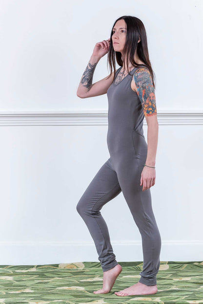 MoonEaze™ Light Gray Brushed Cotton Modal Women's One Piece Thermal-One Piece Thermals-Thrum State