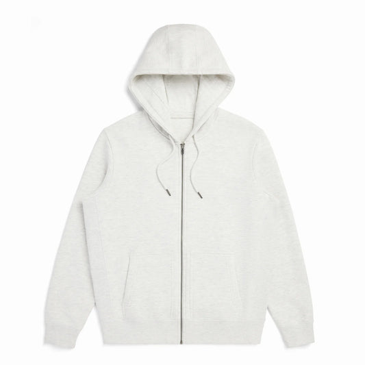 Organic Cotton Fair Trade Hoodie in Ash White & Navy-Hoodies-Ash White-S-Hagsters