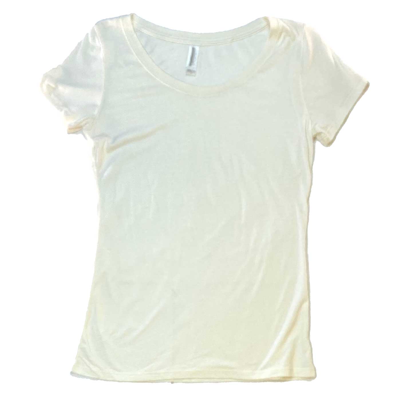 Blank Women’s Scoop Neck Bamboo Organic Cotton Tee-Hidden-S-Natural White-Hagsters