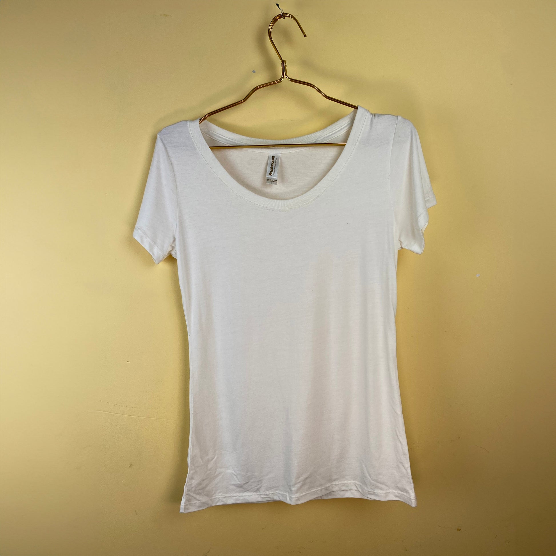 Blank Women’s Scoop Neck Bamboo Organic Cotton Tee-Hidden-S-Natural White-Hagsters