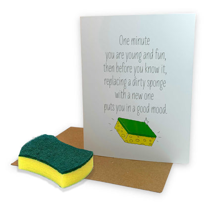 Dirty Sponge Card Gift Set (Card & New Sponge)-Greeting & Note Cards-Thrum State