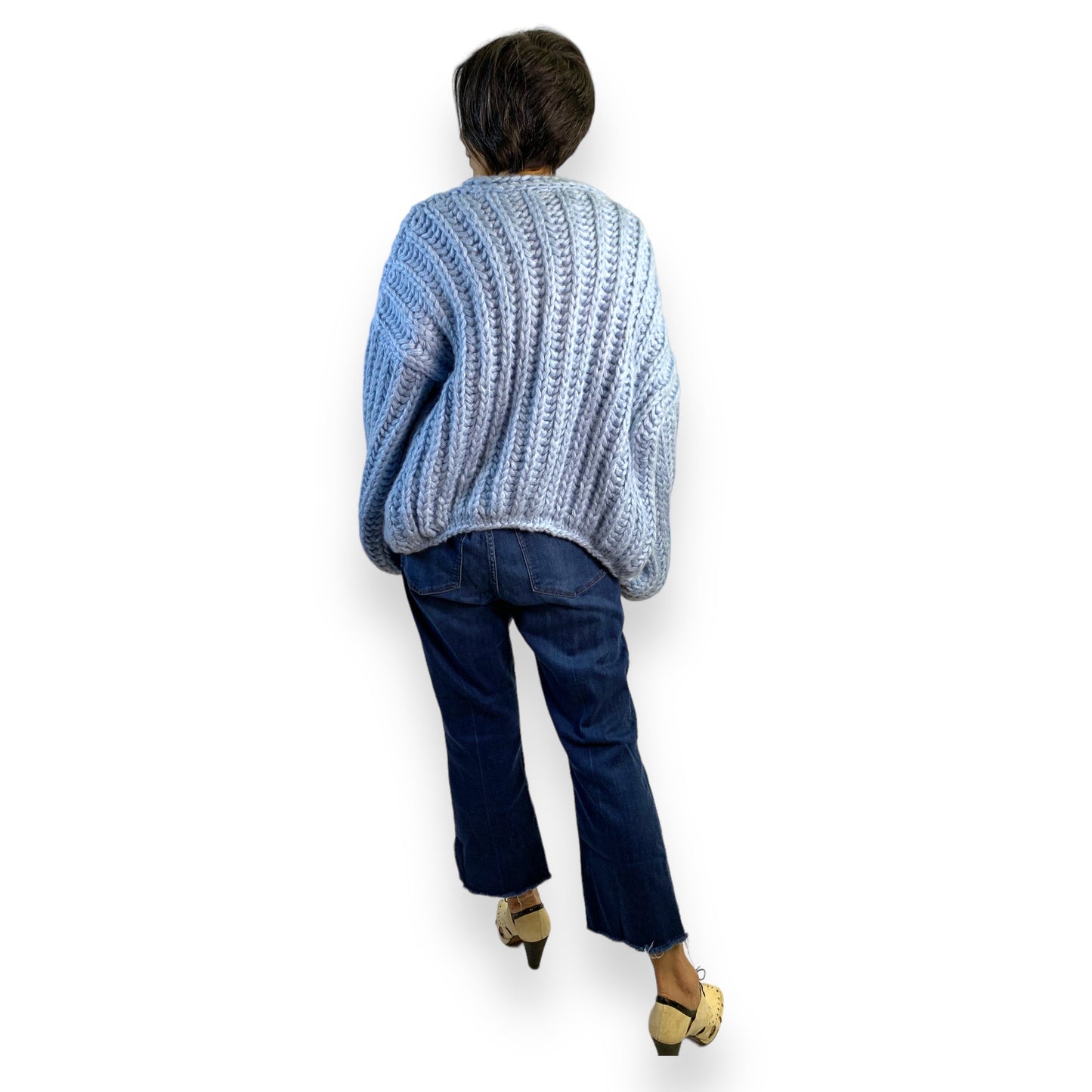 DISCONTINUED Fall Into The Void Baby Blue Chunky Oversized Cardigan-Sweaters-Thrum State