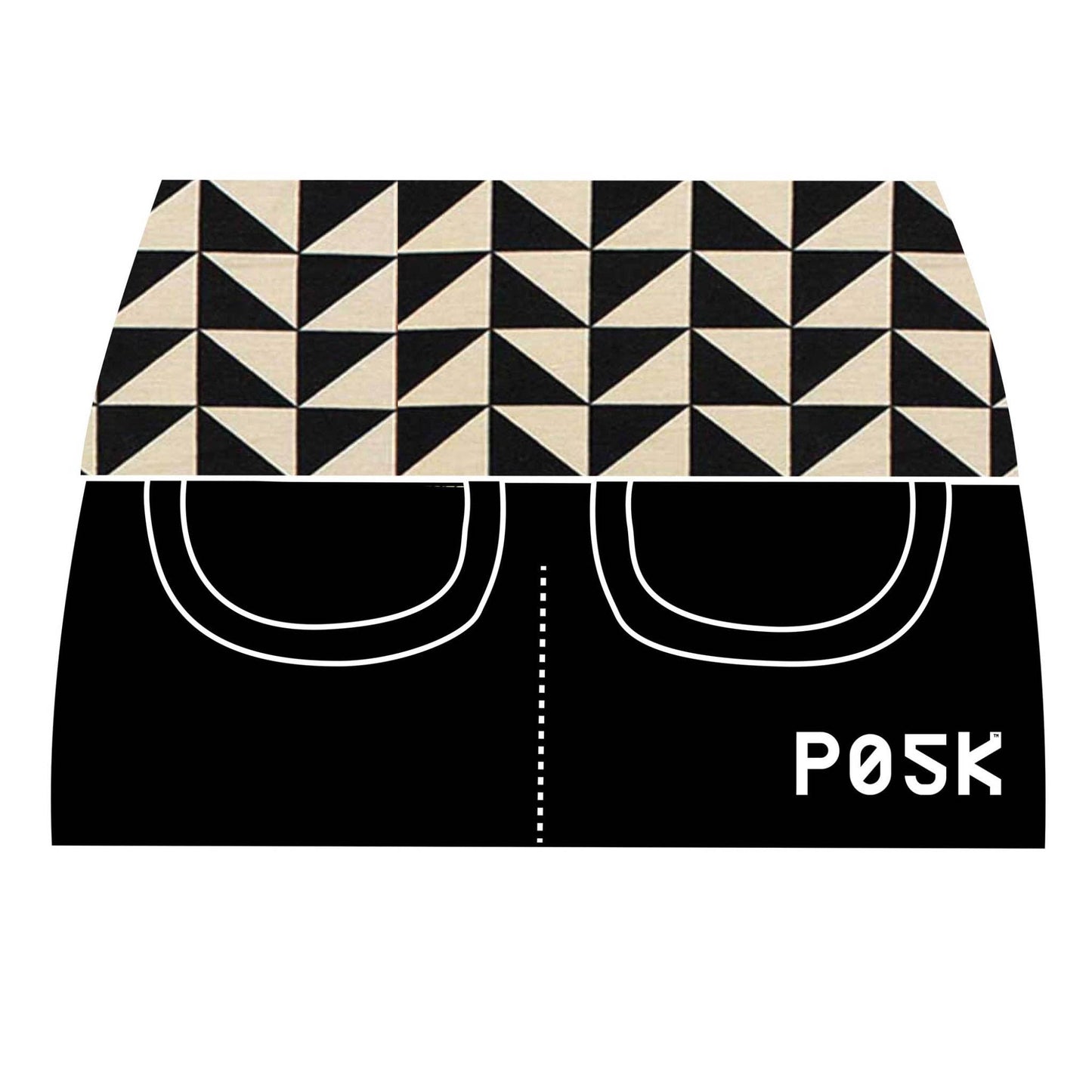 P05K™ | Black Triangles Ponte De Roma Waist Pockets-Waist Pockets-XS-Solid Black-Thrum State