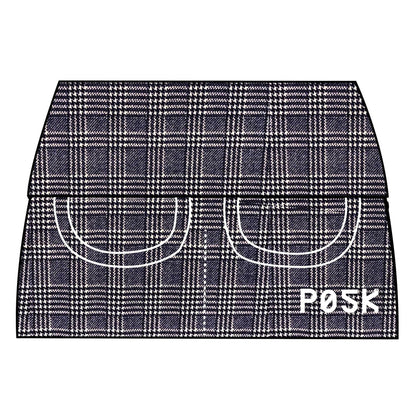 P05K™ | Navy Glen Plaid Scuba Crepe Utility Belt Skirt-Waist Pockets-Thrum State