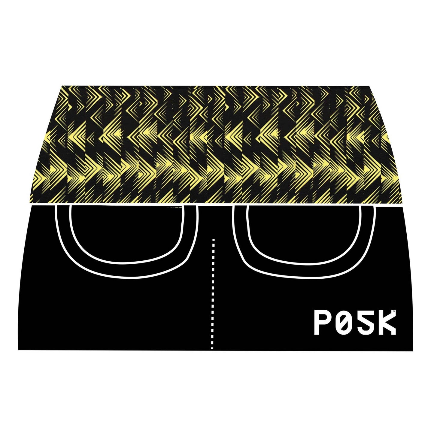 P05K™ | Yellow Zig Zag Utility Belt Skirt-Waist Pockets-XS-Yellow Zig Zag-Solid Black-Thrum State