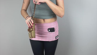 P05K™ |  Pink Glen Plaid Scuba Crepe Waist Pockets Skirt