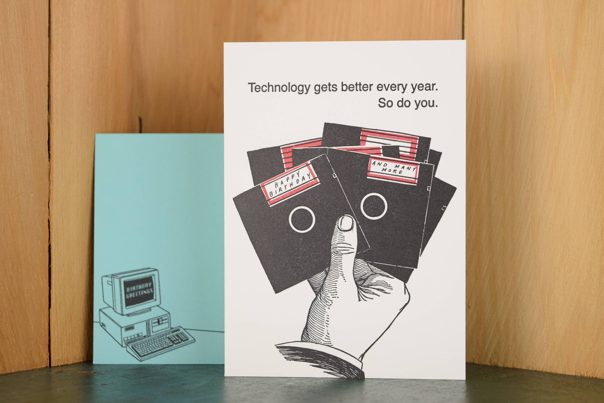 Technology gets better every year. So do you. Letterpress Card & Matching Envelope-Greeting & Note Cards-Thrum State