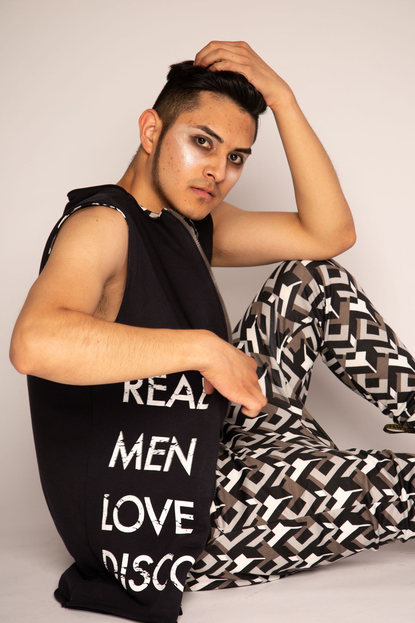 SAMPLE Real Men Love Disco Reversible Sleeveless Sweatshirt Jacket-Jackets-Medium/Large-Thrum State