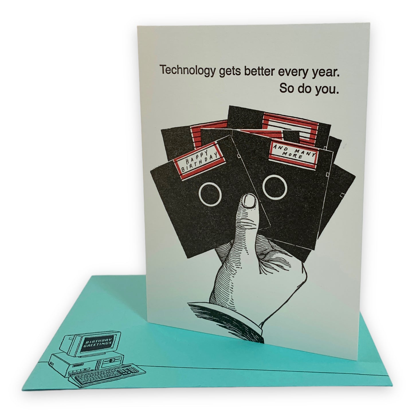 Technology gets better every year. So do you. Letterpress Card & Matching Envelope-Greeting & Note Cards-Thrum State